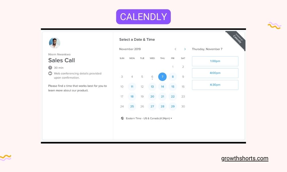 Calendly- Growth Hacking Tools For Productivity