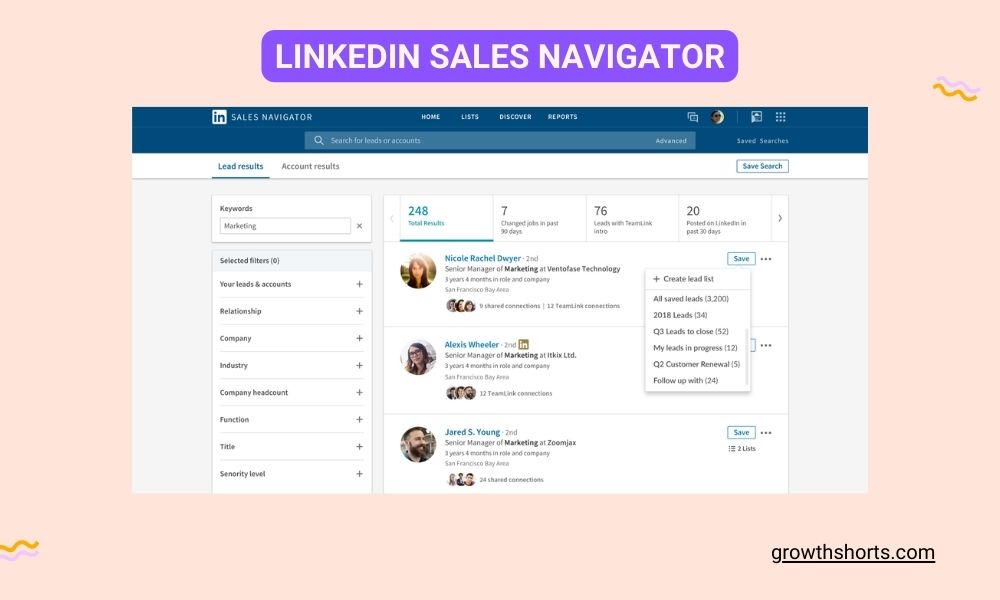 LinkedIn Sales Navigator - LinkedIn Marketing tools
