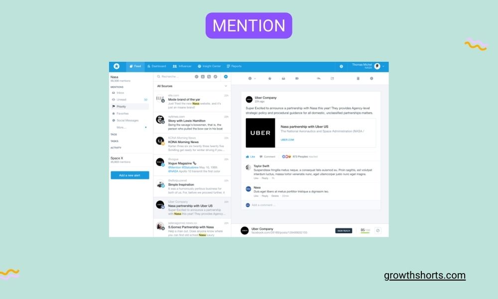 Mention- Social media listening tools