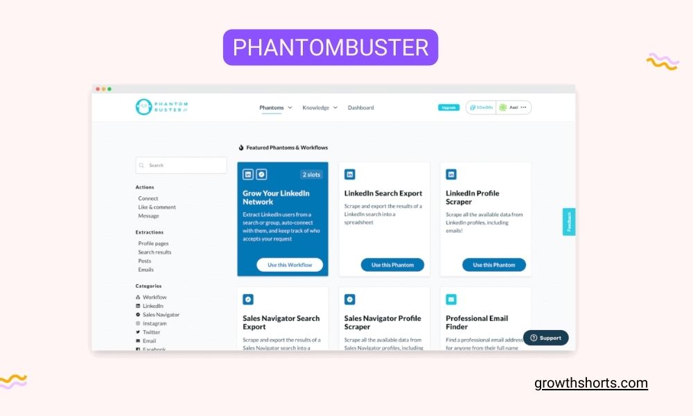 Phantombuster- Growth Hacking Tool