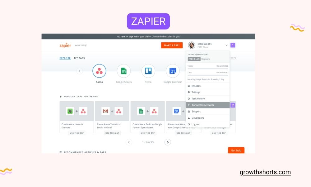Zapier - Growth Hacking Tool