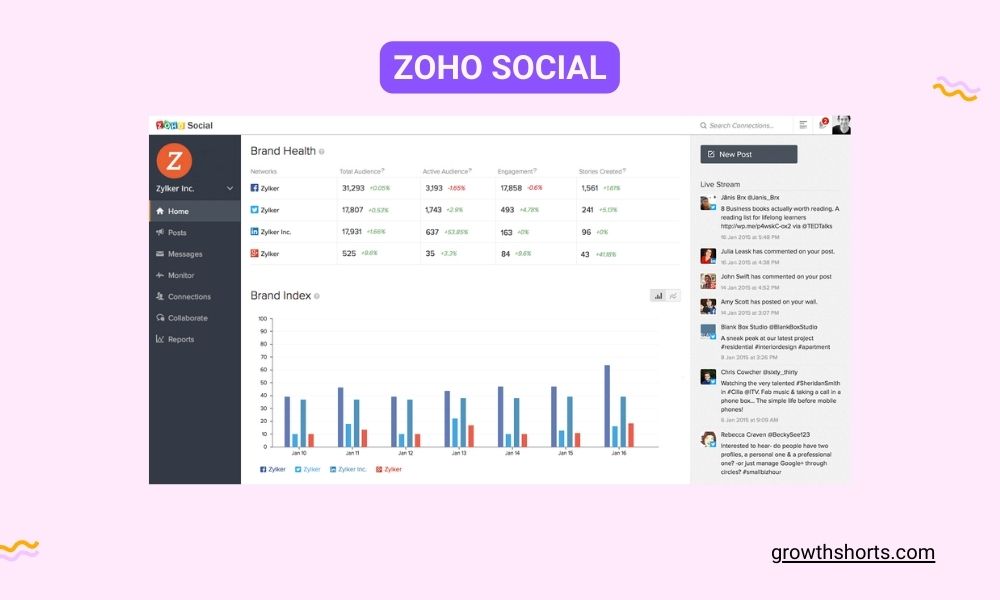 Zoho Social- Social media automation tools