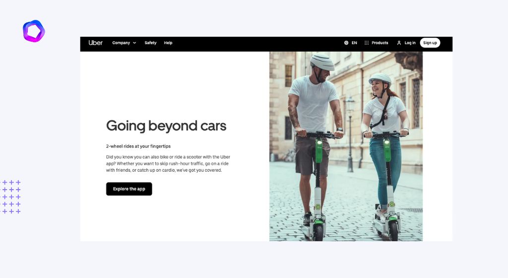 high converting landing pages - uber